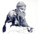 25 year old doodle of an old fisherman.